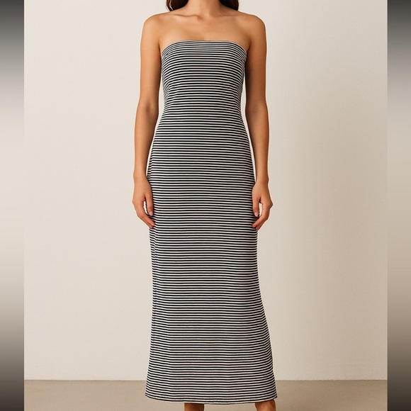 Tart Dresses & Skirts - Tart Striped Strapless Jersey Maxi Dress